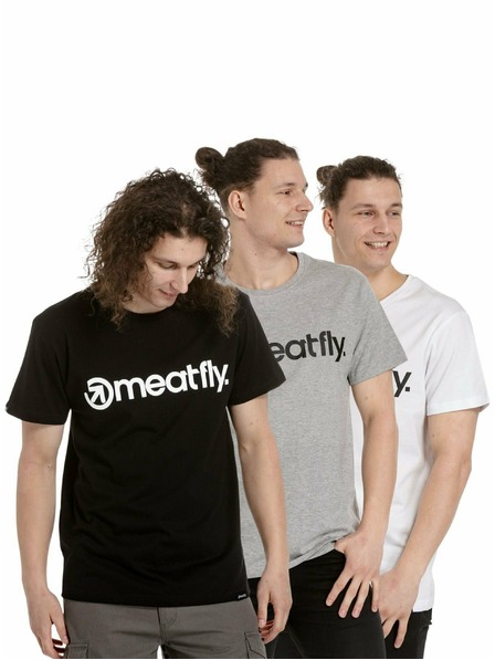 Meatfly Meatfly balení pánských triček MF Logo Multipack Black/Grey Heather/White | Černá | Velikost