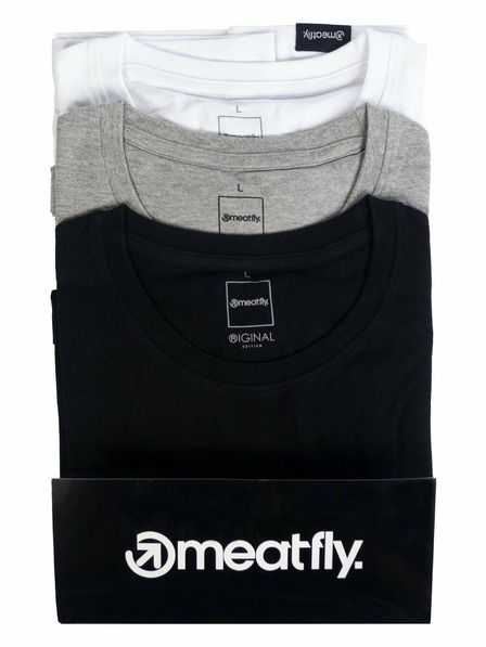 Meatfly Meatfly balení pánských triček MF Logo Multipack Black/Grey Heather/White | Černá | Velikost