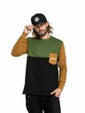 Meatfly Meatfly pánské tričko s dlouhým rukávem Harvey Olive/Gold Brown | Hnědá | Velikost