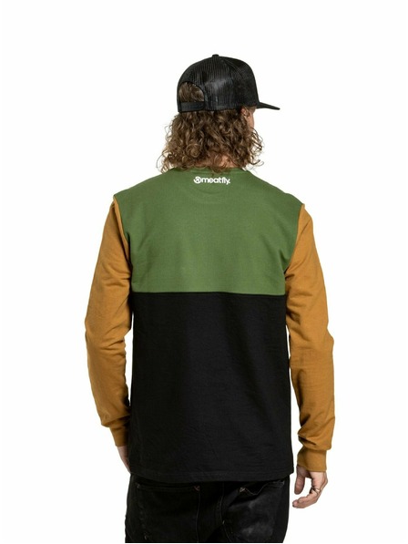 Meatfly Meatfly pánské tričko s dlouhým rukávem Harvey Olive/Gold Brown | Hnědá | Velikost