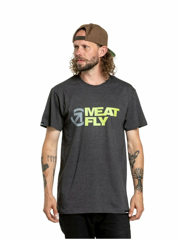 Meatfly Meatfly pánské tričko Revital Lime/Charcoal Heather | Žlutá | Velikost