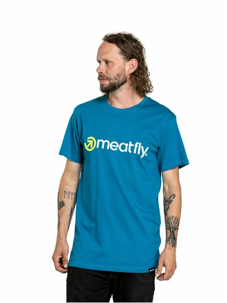 Meatfly Meatfly pánské tričko Joe Lime/Funky Blue