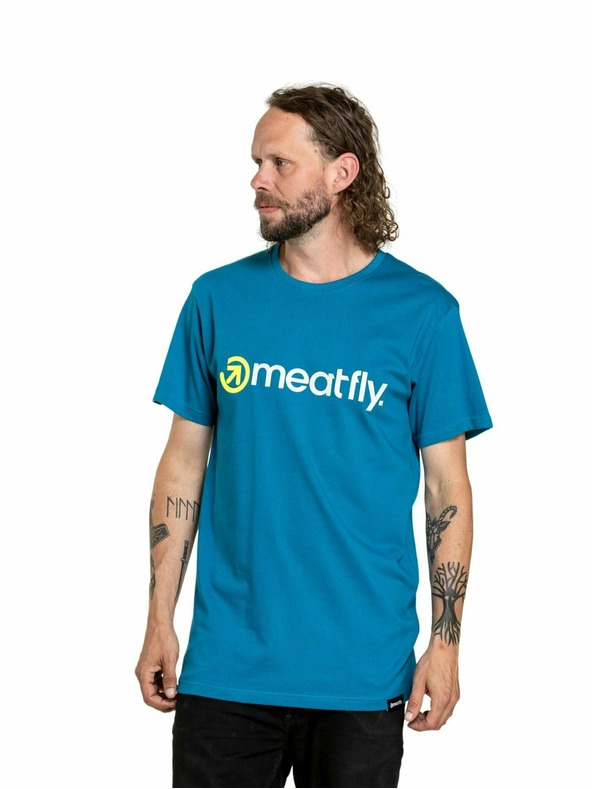 Meatfly Meatfly pánské tričko Joe Lime/Funky Blue