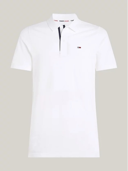 Tommy Jeans Pánská bílá polokošile Tommy Jeans Pure Organic Slim Fit Polo YBR White