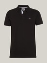 Tommy Jeans Pánská černá polokošile Tommy Jeans Pure Organic Slim Fit Polo BDS Black