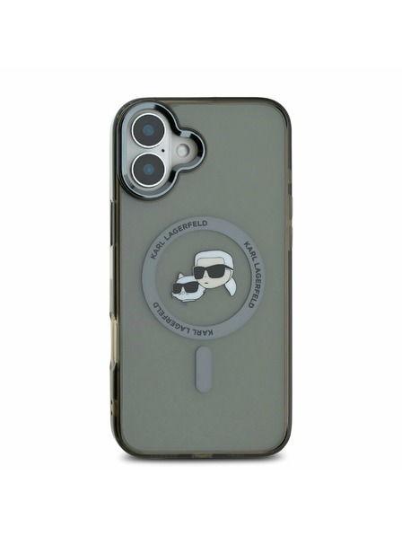 Karl Lagerfeld Karl Lagerfeld IML K&CH Heads Metal Frame MagSafe Zadní Kryt pro iPhone 16 Black