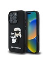 Karl Lagerfeld Karl Lagerfeld 3D Rubber Karl and Choupette Zadní Kryt pro iPhone 16 Pro Max Black