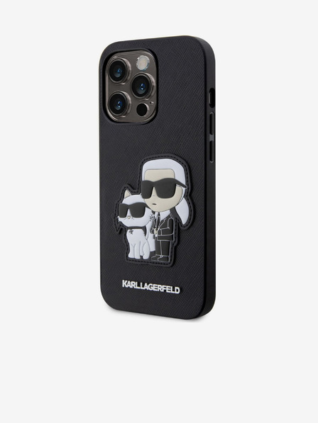 Karl Lagerfeld PU Saffiano Karl and Choupette NFT Zadní Kryt pro iPhone 14 Pro Max Black Karl Lagerfeld