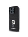 Karl Lagerfeld Karl Lagerfeld Fixed Glitter Metal Ikonik Zadní Kryt pro iPhone 16 Pro Max Black