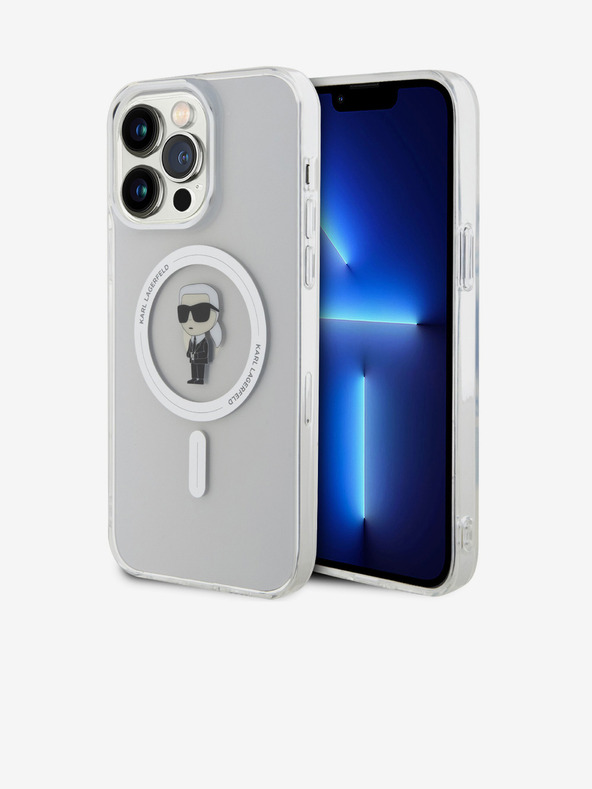 Karl Lagerfeld Karl Lagerfeld IML Ikonik MagSafe Zadní Kryt pro iPhone 15 Pro Max Transparent