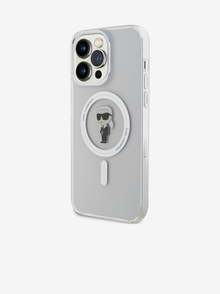 Karl Lagerfeld Karl Lagerfeld IML Ikonik MagSafe Zadní Kryt pro iPhone 15 Pro Max Transparent