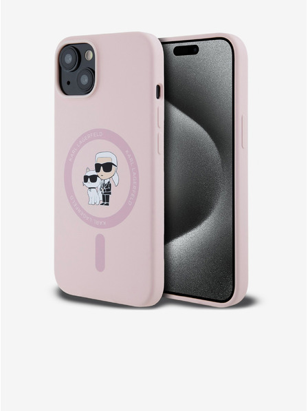 Karl Lagerfeld Zadní kryt pro iPhone 14 Karl Lagerfeld Liquid Silicone Karl and Choupette Magsafe