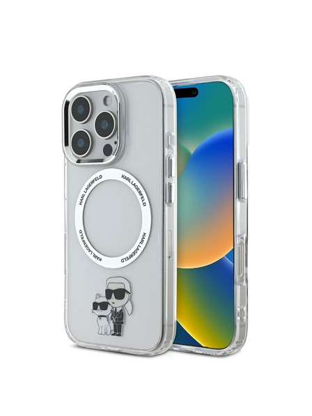 Karl Lagerfeld Karl Lagerfeld IML Karl and Choupette MagSafe Zadní Kryt pro iPhone 16 Pro Max Transparent