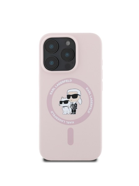 Karl Lagerfeld Karl Lagerfeld Liquid Silicone Karl and Choupette MagSafe Zadní Kryt pro iPhone 16 Pro Max Pink
