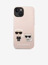 Karl Lagerfeld Karl Lagerfeld and Choupette Liquid Silicone Zadní Kryt pro iPhone 14 Plus Pink