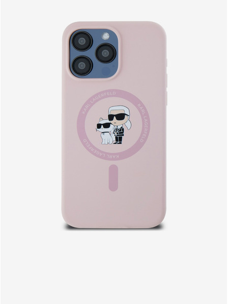 Karl Lagerfeld Zadní kryt pro iPhone 14 Pro Karl Lagerfeld Liquid Silicone Karl and Choupette Magsafe