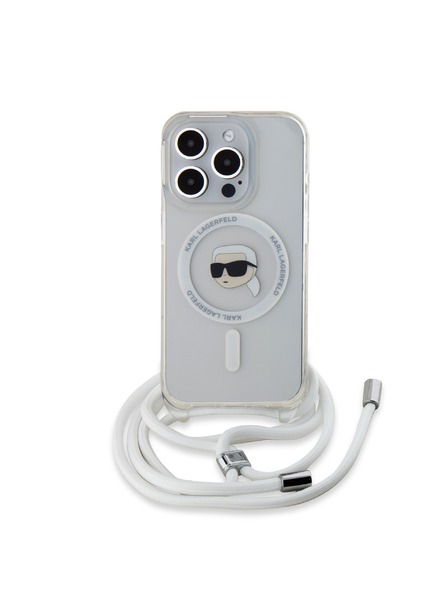 Karl Lagerfeld Karl Lagerfeld IML Crossbody Karl Head MagSafe Zadní Kryt pro iPhone 15 Pro Max Transparent