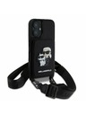 Karl Lagerfeld Karl Lagerfeld Saffiano Crossbody Popruh Karl and Choupette Kryt pro iPhone 16 Black