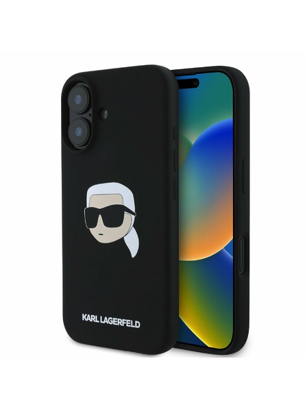 Karl Lagerfeld Karl Lagerfeld Liquid Silicone Karl Head MagSafe Zadní Kryt pro iPhone 16 Black