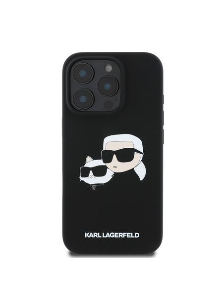Karl Lagerfeld Karl Lagerfeld Liquid Silicone Double Heads MagSafe Zadní Kryt pro iPhone 16 Pro Black