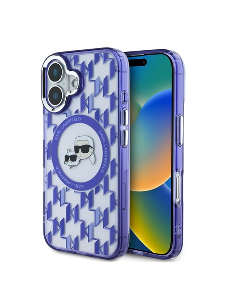 Karl Lagerfeld Karl Lagerfeld IML Monogram K&CH Heads MagSafe Zadní Kryt pro iPhone 16 Purple