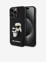 Karl Lagerfeld 3D Rubber Karl and Choupette Zadní Kryt pro iPhone 15 Pro Max Black Karl Lagerfeld