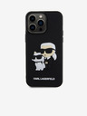 Karl Lagerfeld 3D Rubber Karl and Choupette Zadní Kryt pro iPhone 15 Pro Max Black Karl Lagerfeld
