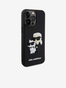 Karl Lagerfeld 3D Rubber Karl and Choupette Zadní Kryt pro iPhone 15 Pro Max Black Karl Lagerfeld