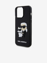 Karl Lagerfeld 3D Rubber Karl and Choupette Zadní Kryt pro iPhone 15 Pro Max Black Karl Lagerfeld