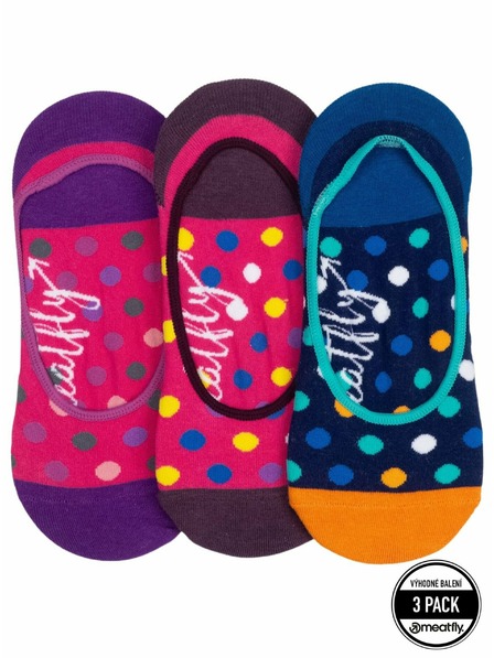 Meatfly Meatfly ponožky Low Socks Triple Pack Navy / Fuchsia | Fialová | Velikost