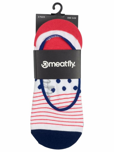 Meatfly Meatfly ponožky Low Socks Triple Pack Red Stripe | Červená | Velikost