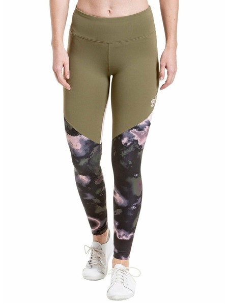 Meatfly Meatfly dámské legíny Arabel Olive/Storm Camo Pink | Zelená | Velikost