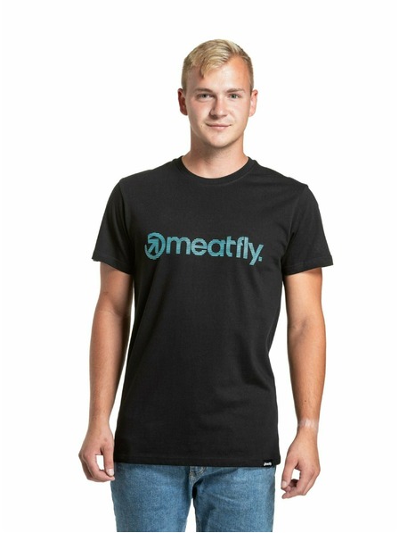 Meatfly Meatfly pánské tričko Striped Logo Black | Černá | Velikost S | 100% bavlna