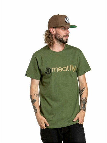 Meatfly Meatfly pánské tričko Joe Olive | Zelená | Velikost S | 100% bavlna