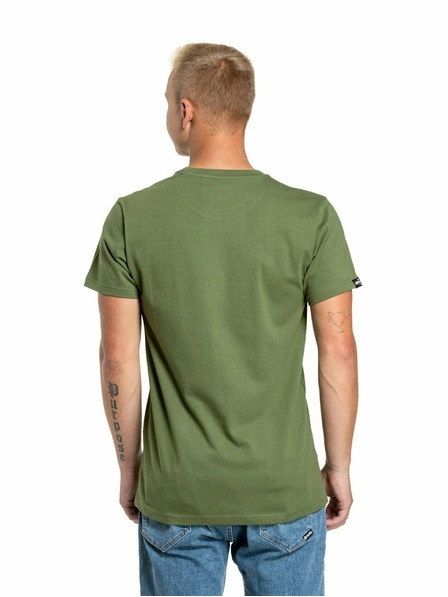 Meatfly Meatfly pánské tričko Striped Logo Olive | Zelená | Velikost S | 100% bavlna