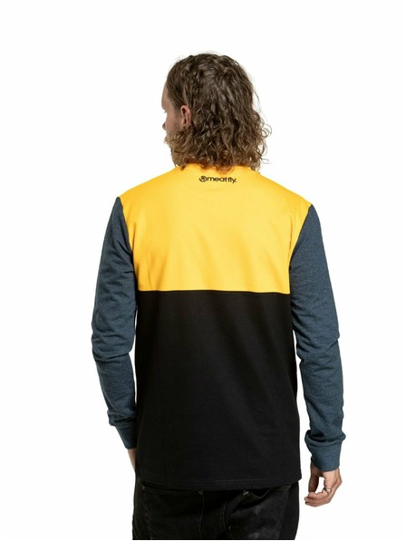 Meatfly Meatfly pánské tričko s dlouhým rukávem Harvey Deep Yellow/Navy Heather | Žlutá | Velikost