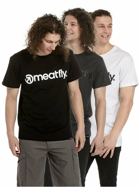 Meatfly Meatfly balení pánských triček MF Logo Multipack Black/Charcoal Heather/White | Černá | Velikost