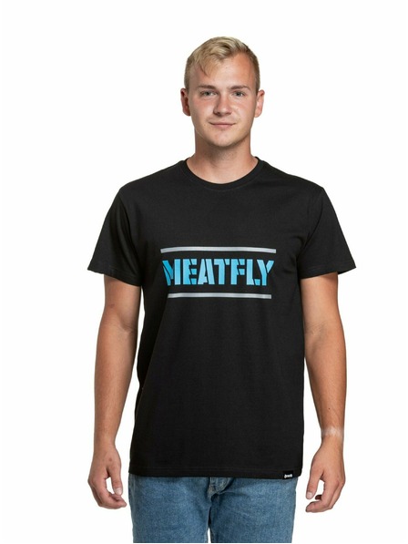 Meatfly Meatfly pánské tričko Rele Blue/Black | Černá | Velikost