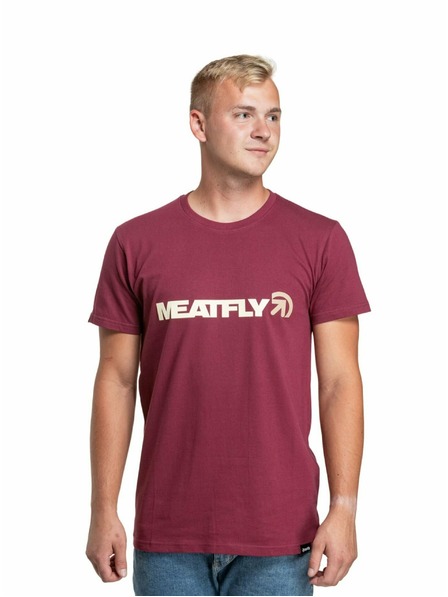 Meatfly Meatfly pánské tričko Logex Dark Wine | Červená | Velikost S | 100% bavlna