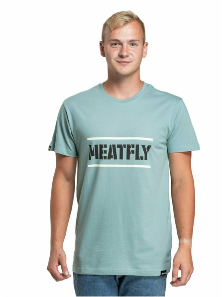 Meatfly Meatfly pánské tričko Rele Dusty Mint | Modrá | Velikost