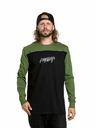 Meatfly Meatfly pánské tričko s dlouhým rukávem Judgement Olive/Black | Zelená | Velikost