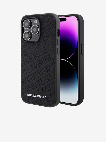 Karl Lagerfeld PU Quilted Pattern Zadní Kryt pro iPhone 15 Pro Max Black Karl Lagerfeld