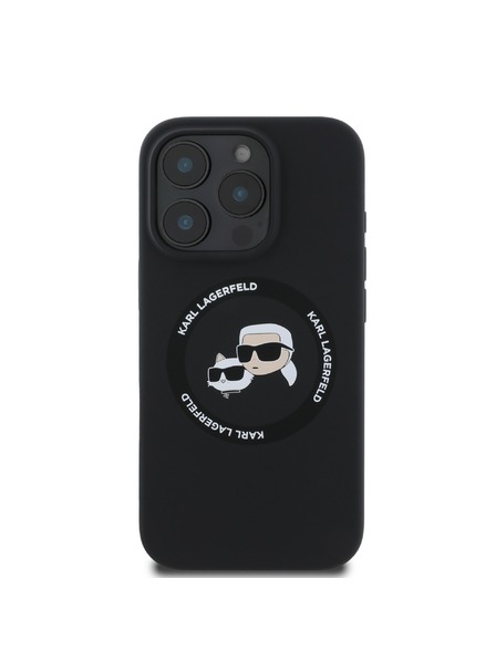 Karl Lagerfeld Karl Lagerfeld Liquid Silicone K&CH Heads MagSafe Zadní Kryt pro iPhone 16 Pro Black