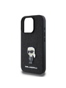 Karl Lagerfeld Karl Lagerfeld Fixed Glitter Metal Ikonik Zadní Kryt pro iPhone 16 Pro Black