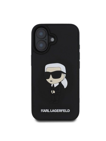 Karl Lagerfeld Karl Lagerfeld 3D Rubber Ikonik Zadní Kryt pro iPhone 16 Black