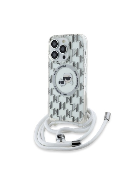 Karl Lagerfeld Karl Lagerfeld IML Monogram Crossbody K&CH Heads MagSafe Zadní Kryt pro iPhone 14 Pro Max Transparent
