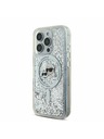Karl Lagerfeld Karl Lagerfeld Liquid Glitter Karl and Choupette Heads MagSafe Zadní Kryt pro iPhone 16 Pro Max Transparent