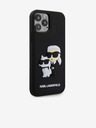 Karl Lagerfeld 3D Rubber Karl and Choupette Zadní Kryt pro iPhone 12/12 Pro Black Karl Lagerfeld