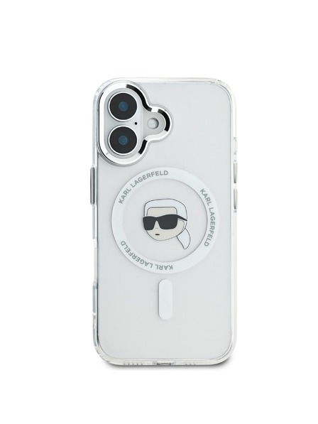 Karl Lagerfeld Karl Lagerfeld IML Karl Head Metal Frame MagSafe Zadní Kryt pro iPhone 16 Transparent