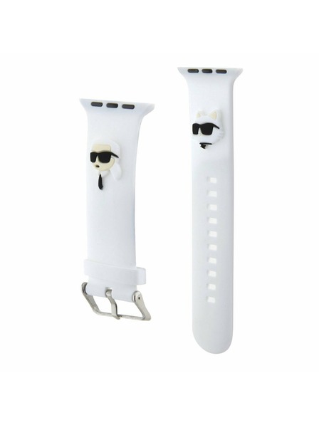 Karl Lagerfeld Karl Lagerfeld Karl and Choupette Head NFT Řemínek pro Apple Watch 38/40/41 White